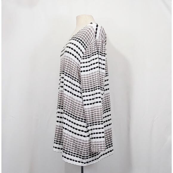 Habitat Clothes to Live In Tunic Top White Colorful Stripe Shirt Misses Size XXL - Picture 3 of 7